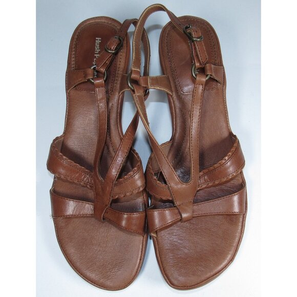 Hush Puppies Brown/Tan Open Toe Sandals Casual/Work Wear-Size 7.5 Used/Good Cond - Picture 1 of 5